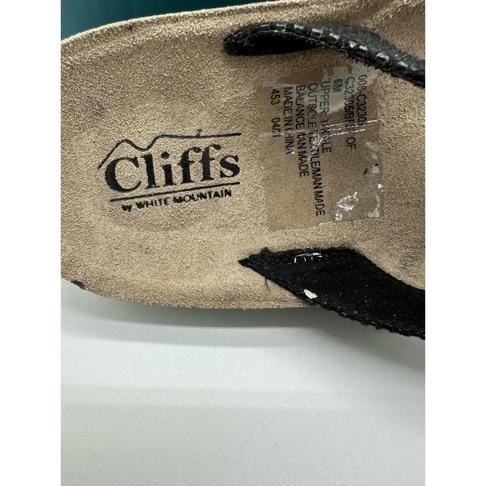 Cliffs by White Mountain Women's Best of Flat Sandals Women's Shoes, Black Sz 6